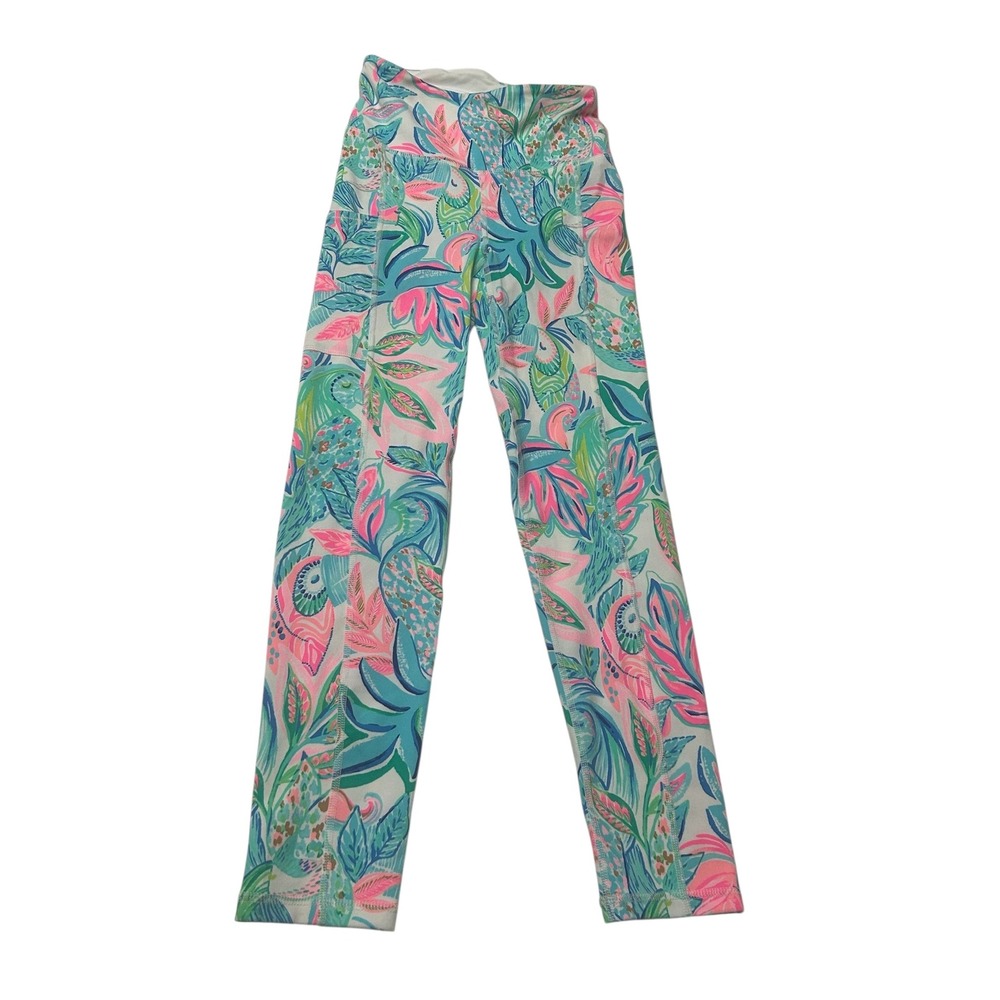 Lilly Pulitzer High Rise Active Leggings With Pockets Colorful Print XXS